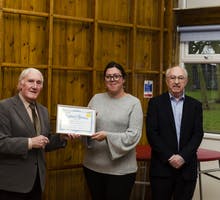 Teacher - Dianne Marsh receives her certificate 